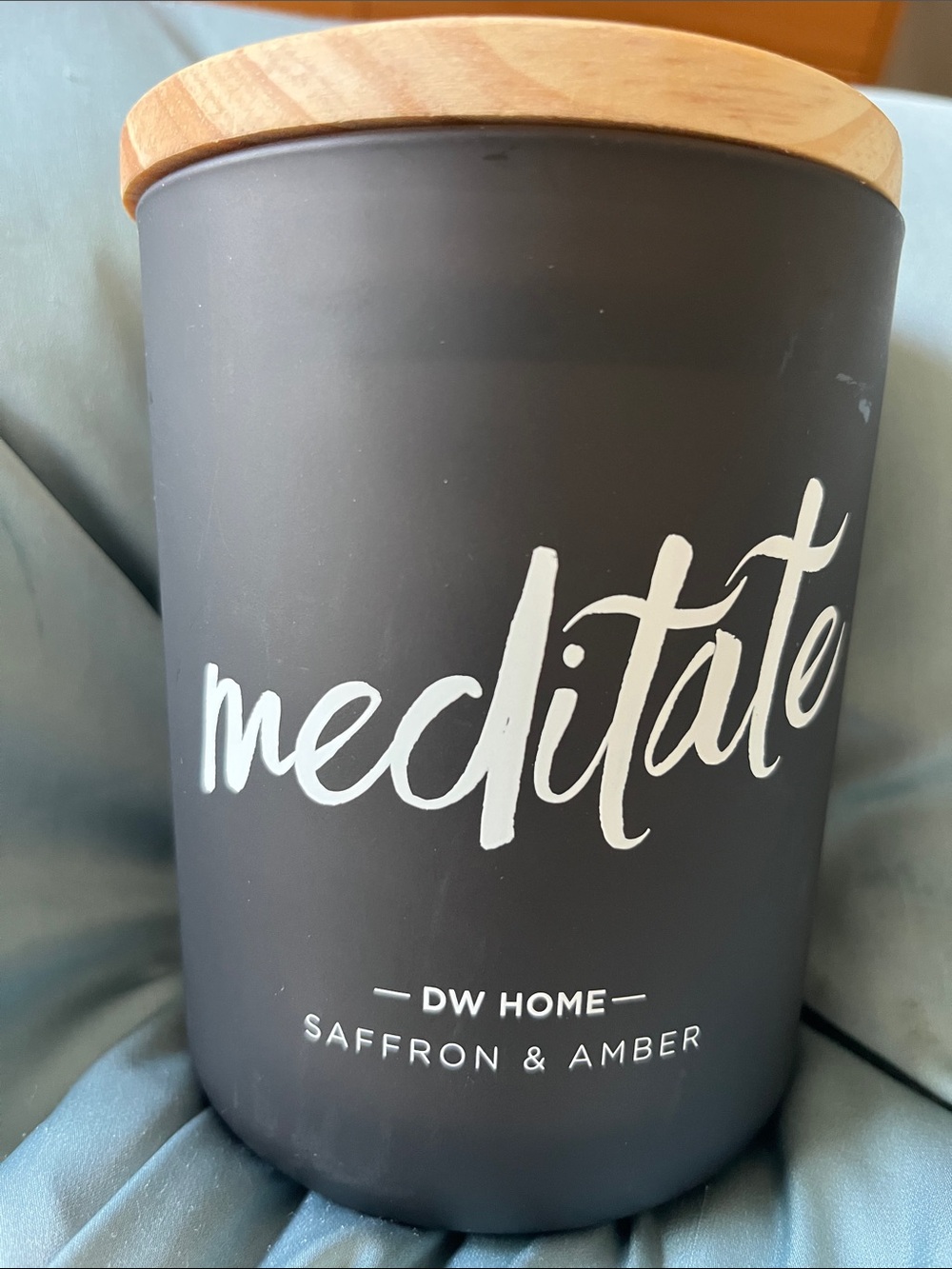 DW Home Meditate Matte Charcoal Candle with Wooden Lid